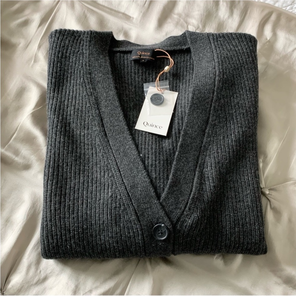 QUINCE Cashmere Oversized Boyfriend Cardigan Sweater LARGE NWT - Picture 12 of 14